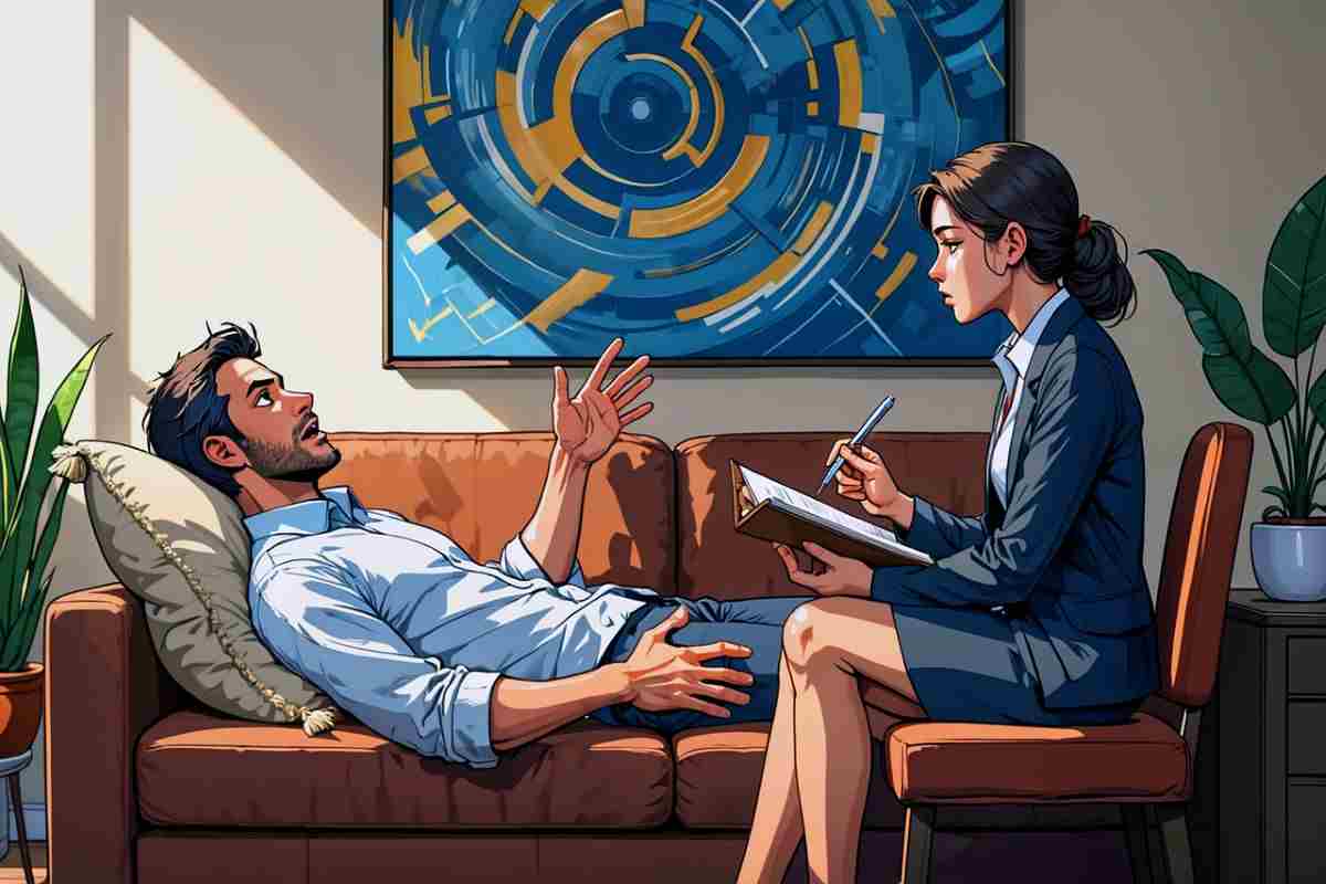 psicologo donna uomo lettino